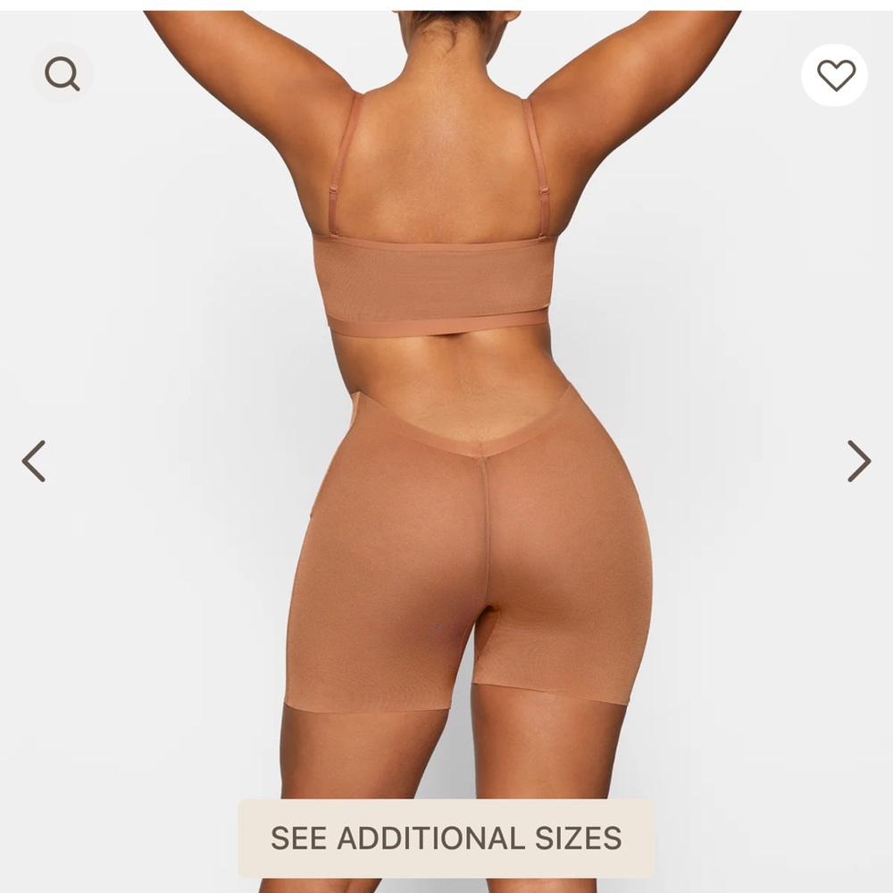SKIMS SHEER SCULPT LOW BACK SHORT |  BRONZE / L
